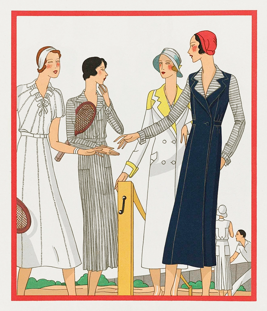 Four women tennis clothes (1931)