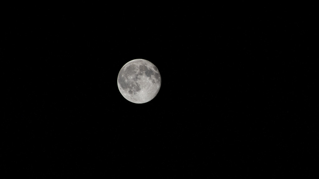 The full Moon above the south Pacific Ocean