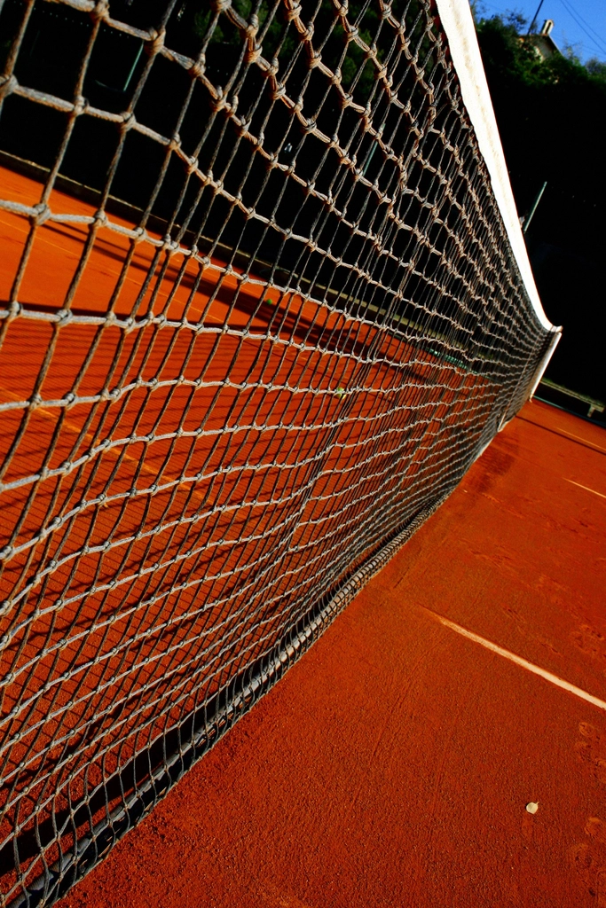 Closeup tennis court net