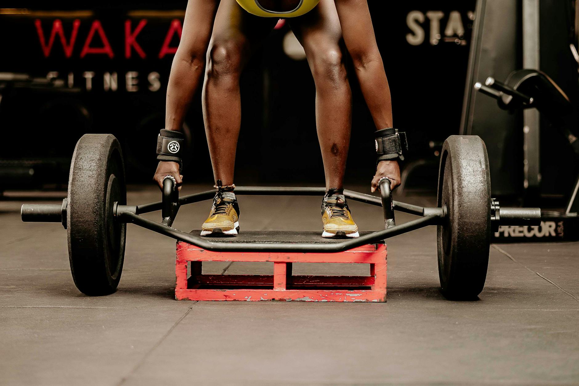 a person using a trap bar