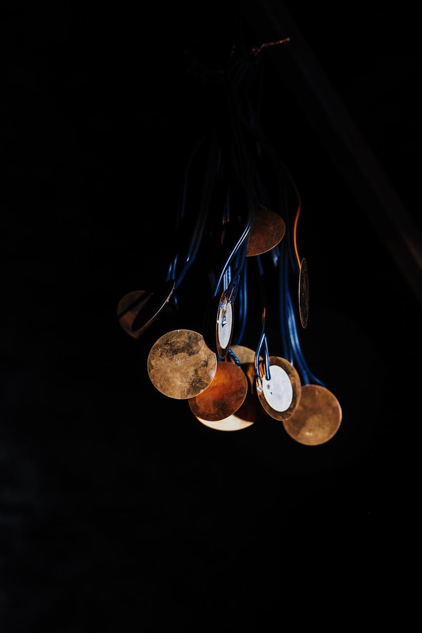 close up of hanging medals