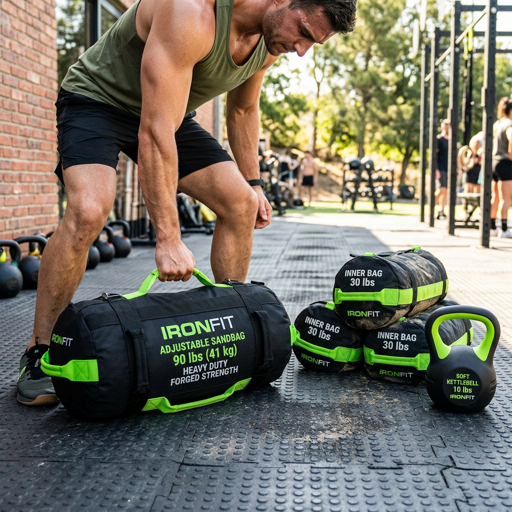 Durable Fitness Equipment: Sandbags and Kettlebell Set
